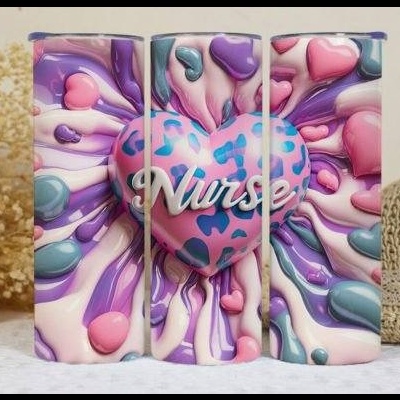 Três suportes para livros com padrão colorido e palavra Nurse