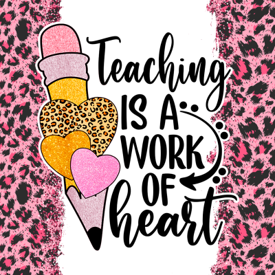 Lápis decorativo e texto sobre fundo branco com bordas rosa de leopardo