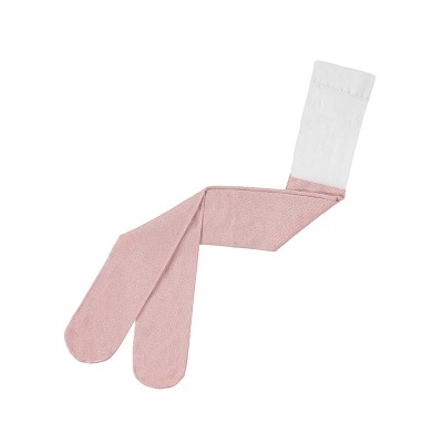 Meias rosas com topo branco