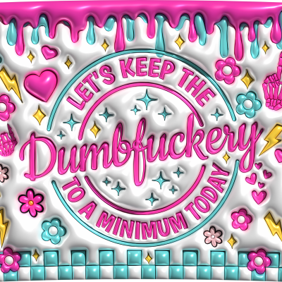 Design com texto colorido e elementos decorativos em fundo branco