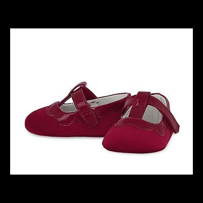 Sapatinhos vermelhos de bebé com fecho de velcro