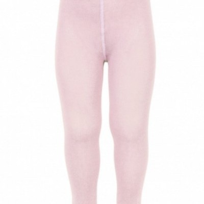 Collants para bebé cor rosa em tecido macio e elástico com costura frontal e pés fechados