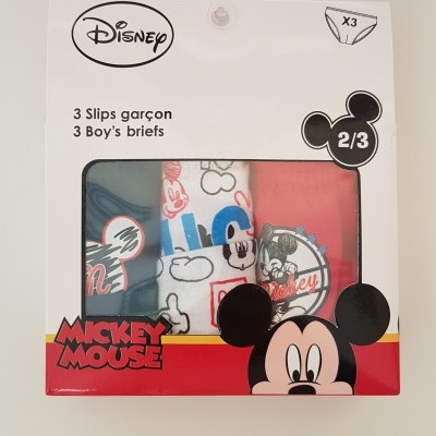Embala de 3 slips Disney para rapaz com desenhos de Mickey Mouse