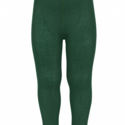 Meia-calça infantil verde escura de malha com cós elástico