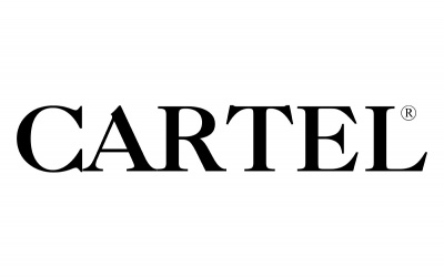 Logotipo com o texto CARTEL em preto no fundo branco