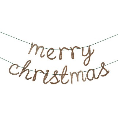 Banner Merry Christmas feito em corda entrelaçada