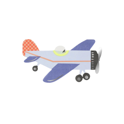 Avião de brinquedo colorido em madeira