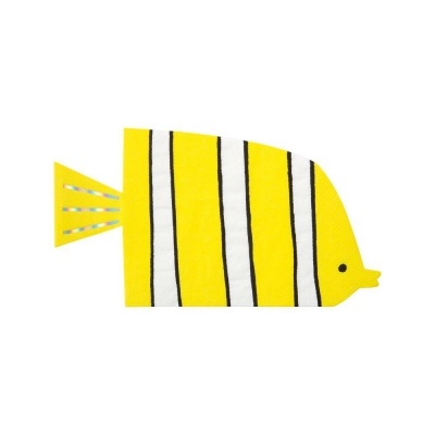 Ilustração de peixe amarelo com listras pretas e brancas