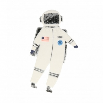 Figura de astronauta com fato espacial branco e visor preto