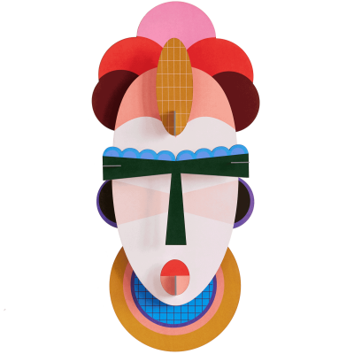 Máscara colorida geométrica decorativa