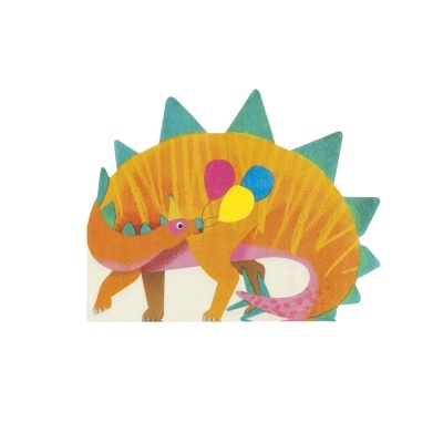 Ilustração colorida de dinossauro com balões