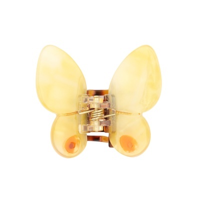 Presilha de cabelo amarela forma de borboleta