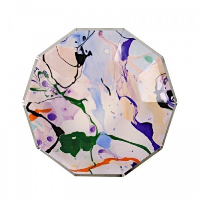 Guarda-chuva com padrão abstrato em várias cores pastel