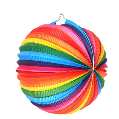 Lanterna decorativa redonda em várias cores com gancho para pendurar