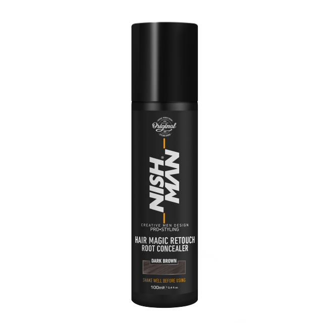 Frasco preto de spray para cabelo NISH-MAN