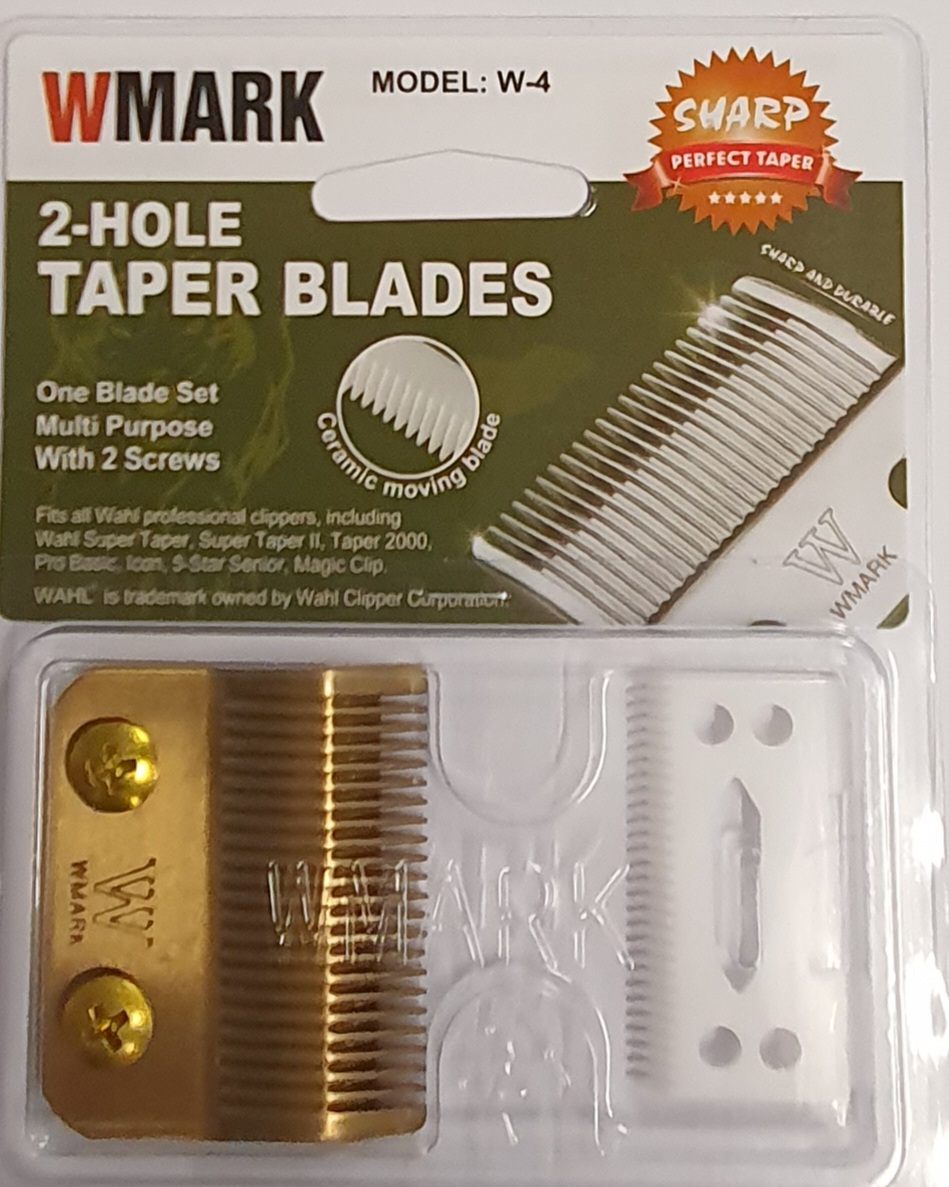 Lâminas douradas para aparador de cabelo WMARK embalagem de plástico transparente