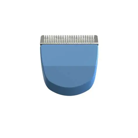 Cabeça de máquina de cortar cabelo azul com lâmina metálica