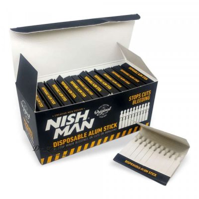 Palitos descartáveis de alumínio NSH MAN em caixa preta e amarela