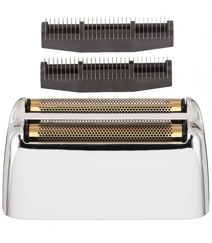 Cabeça de máquina de barbear com dois pentes pretos com dentes