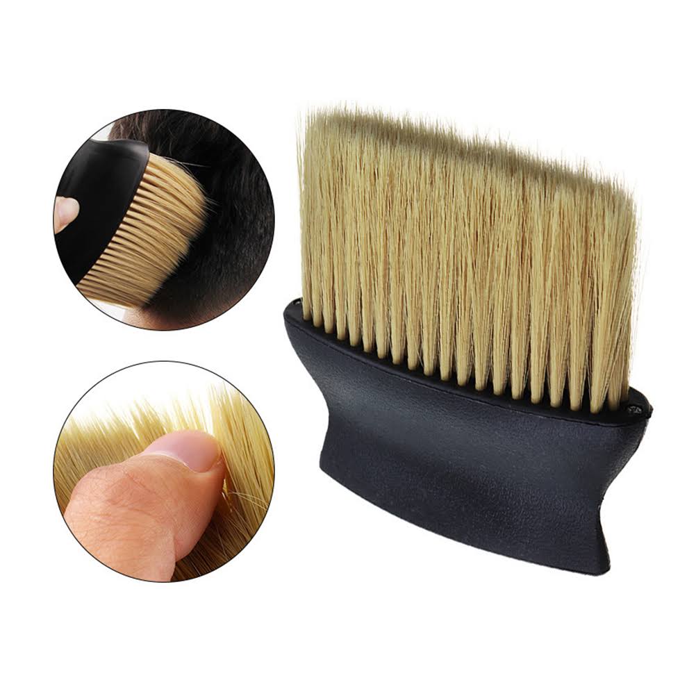 Pente de escova com cerdas bege e suporte preto