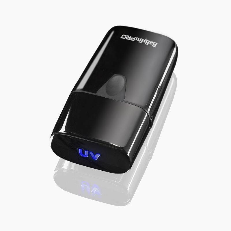 Dispositivo preto BabylissPRO compacto com luz UV