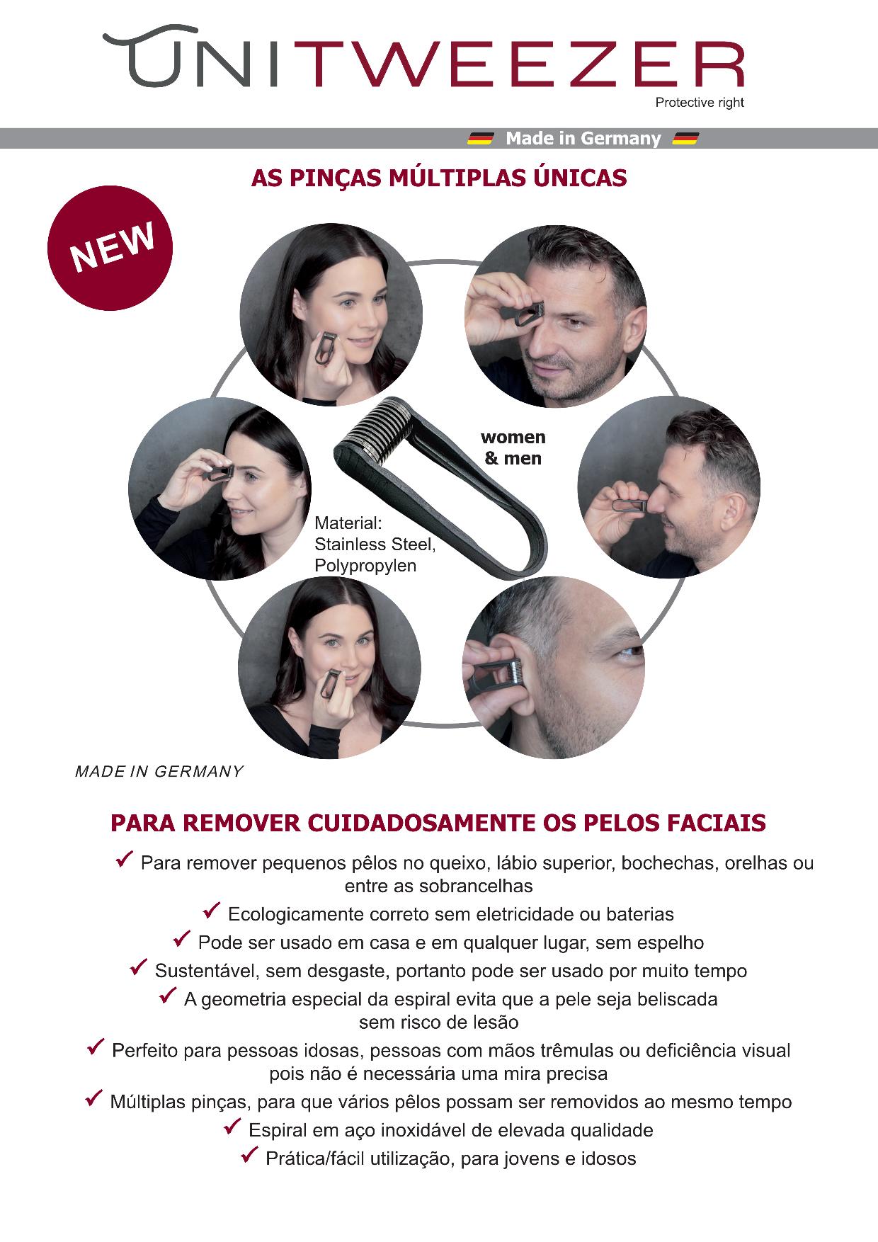Produto Unitweezer pinça múltipla para remoção de pelos faciais