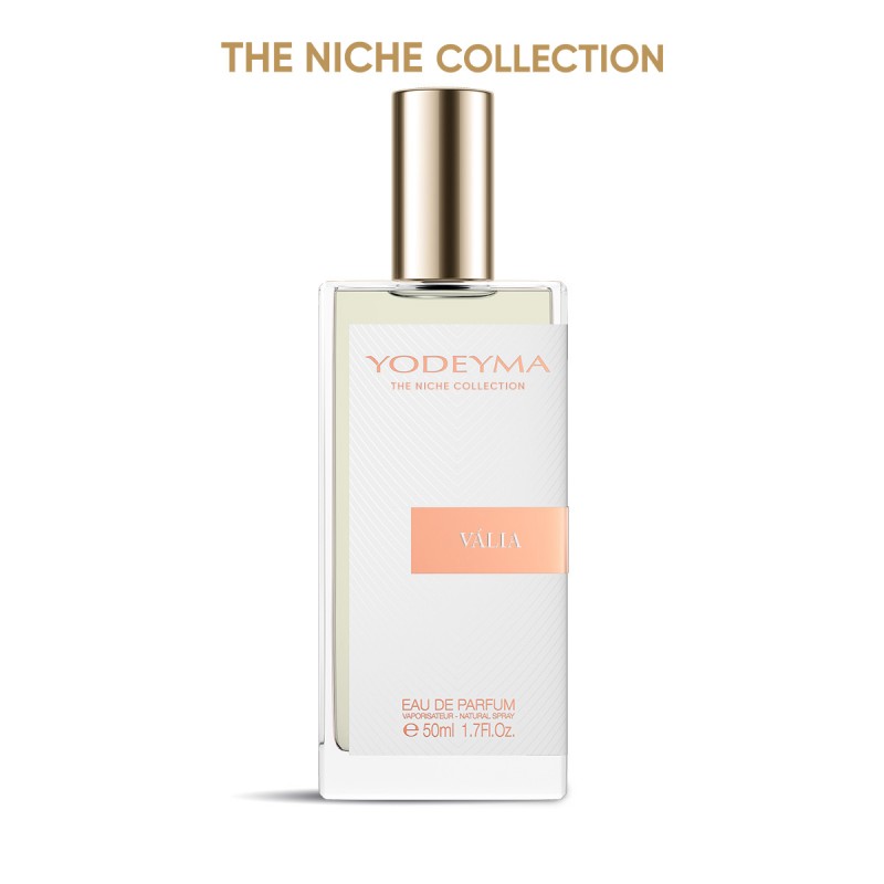 Frasco de perfume YODEYMA THE NICHE COLLECTION VALIA com tampa dourada