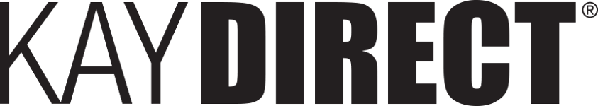 Logótipo preto da KAYDIRECT em fundo branco