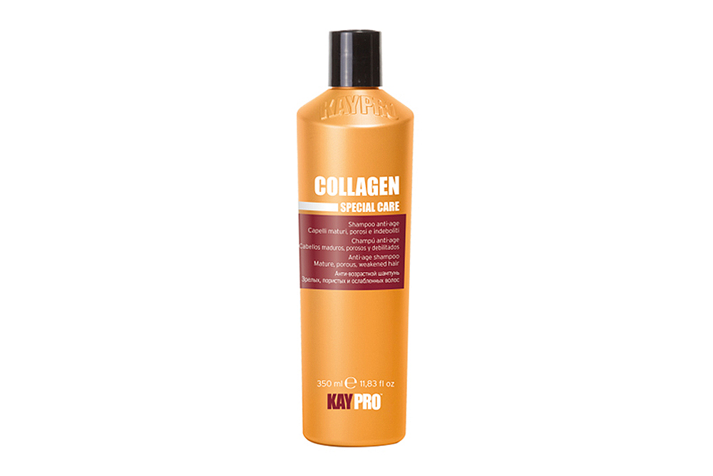 Frasco laranja de champô KAY PRO Collagen