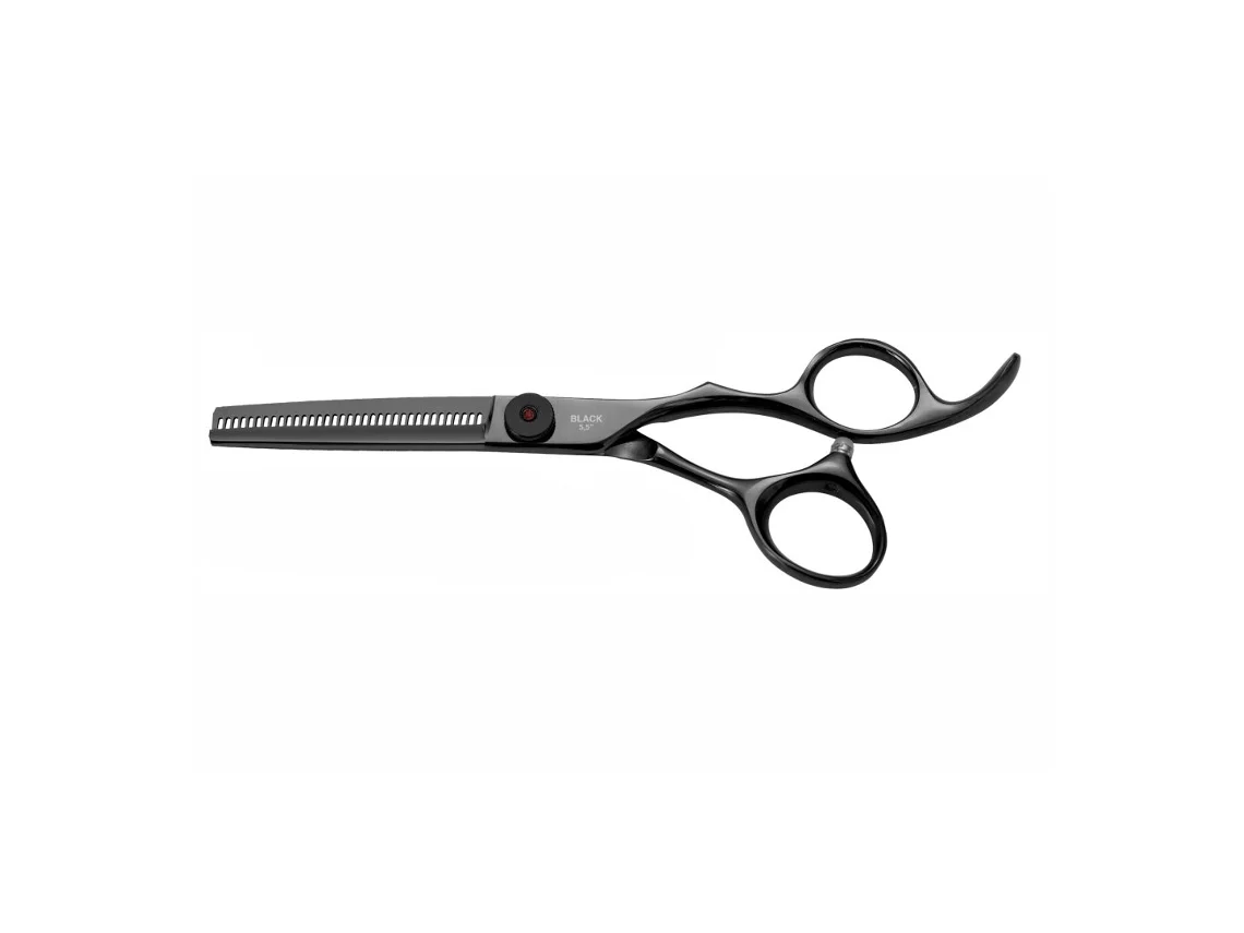 Tesoura de desbaste preta para cabelo