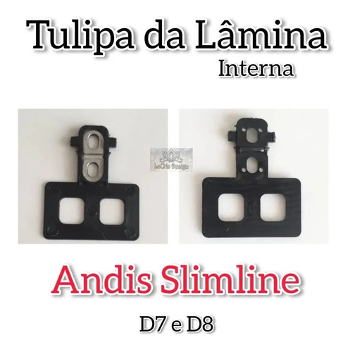 Peças metálicas pretas para Andis Slimline com texto informativo