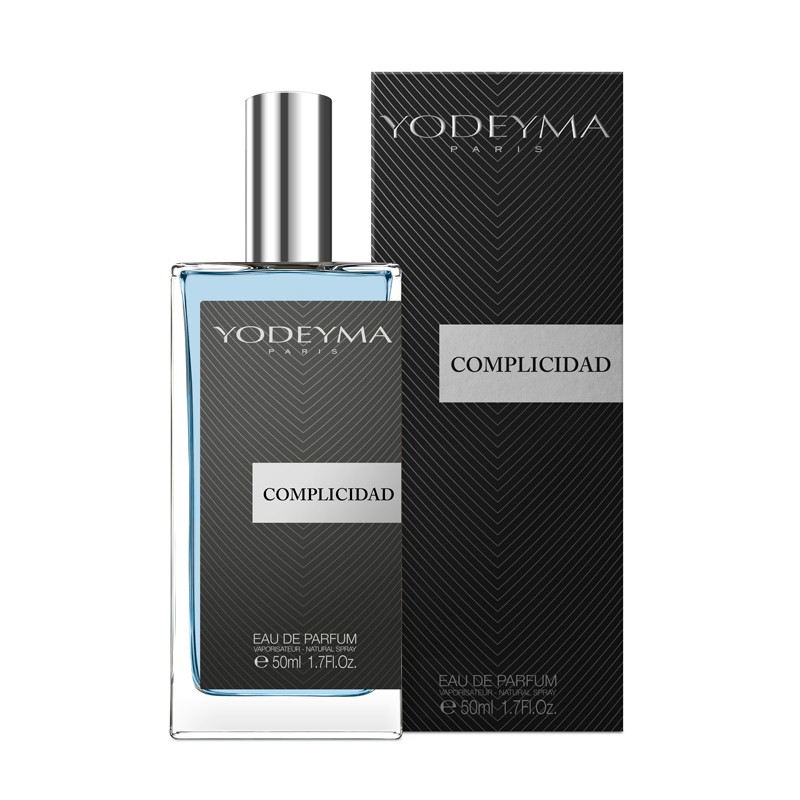 Frasco de perfume Yodeyma Complicidad e embalagem preta
