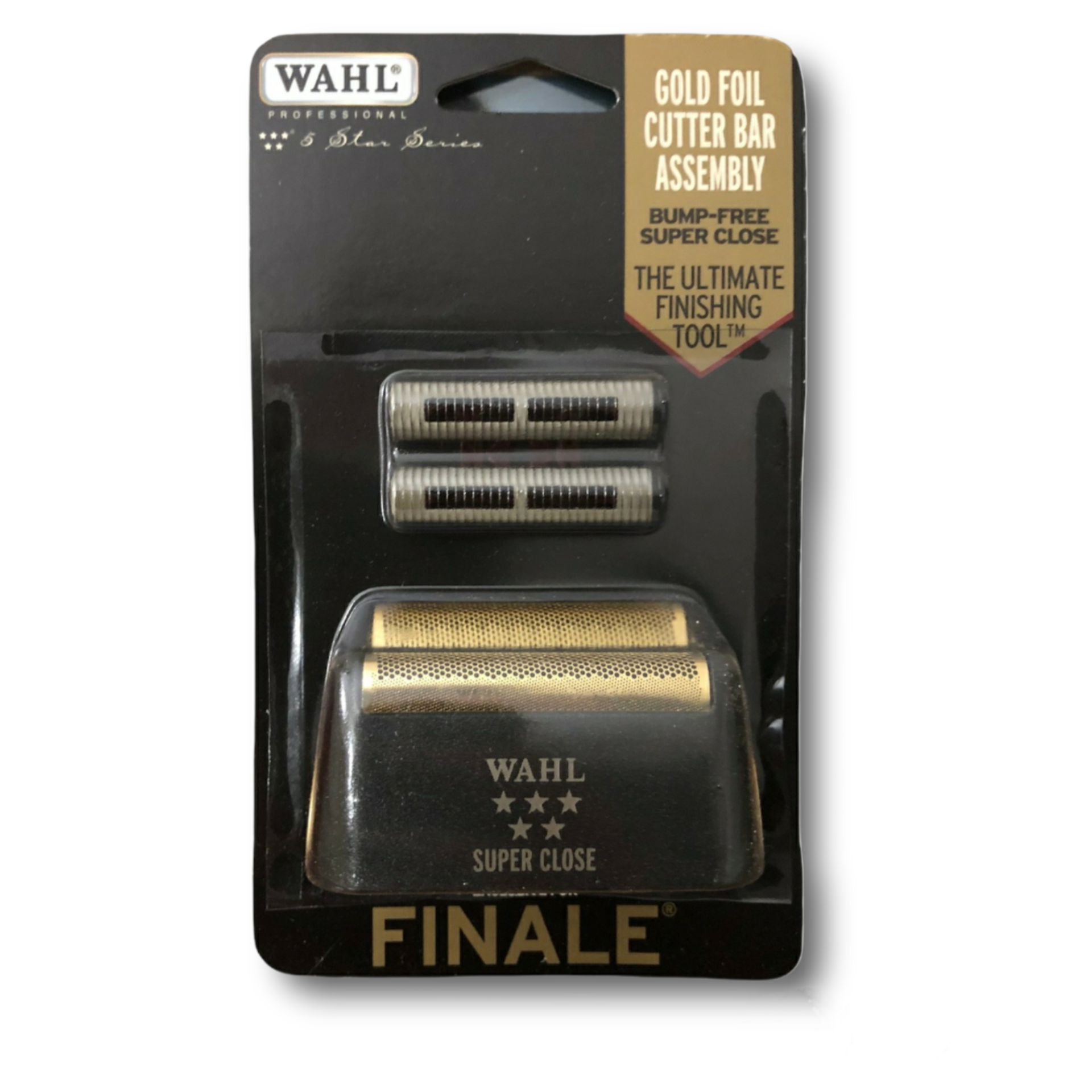 Conjunto lâmina dourada WAHL FINALE em embalagem preta