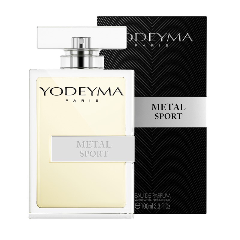 Frasco e caixa de perfume Yodeyma Paris Metal Sport