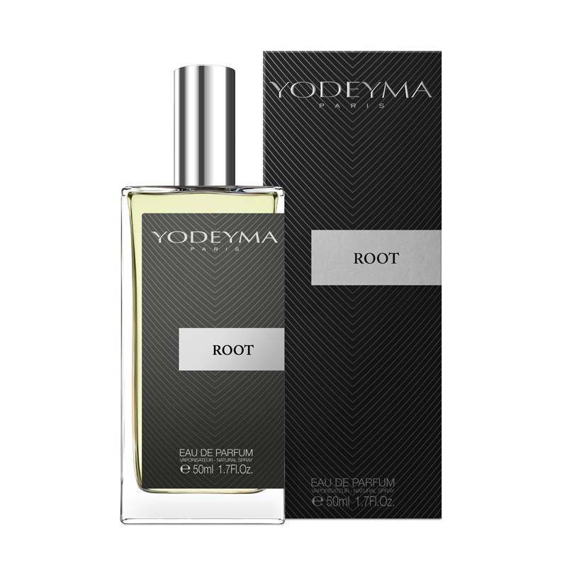 Frasco e embalagem do perfume Yodeyma Root 50 ml
