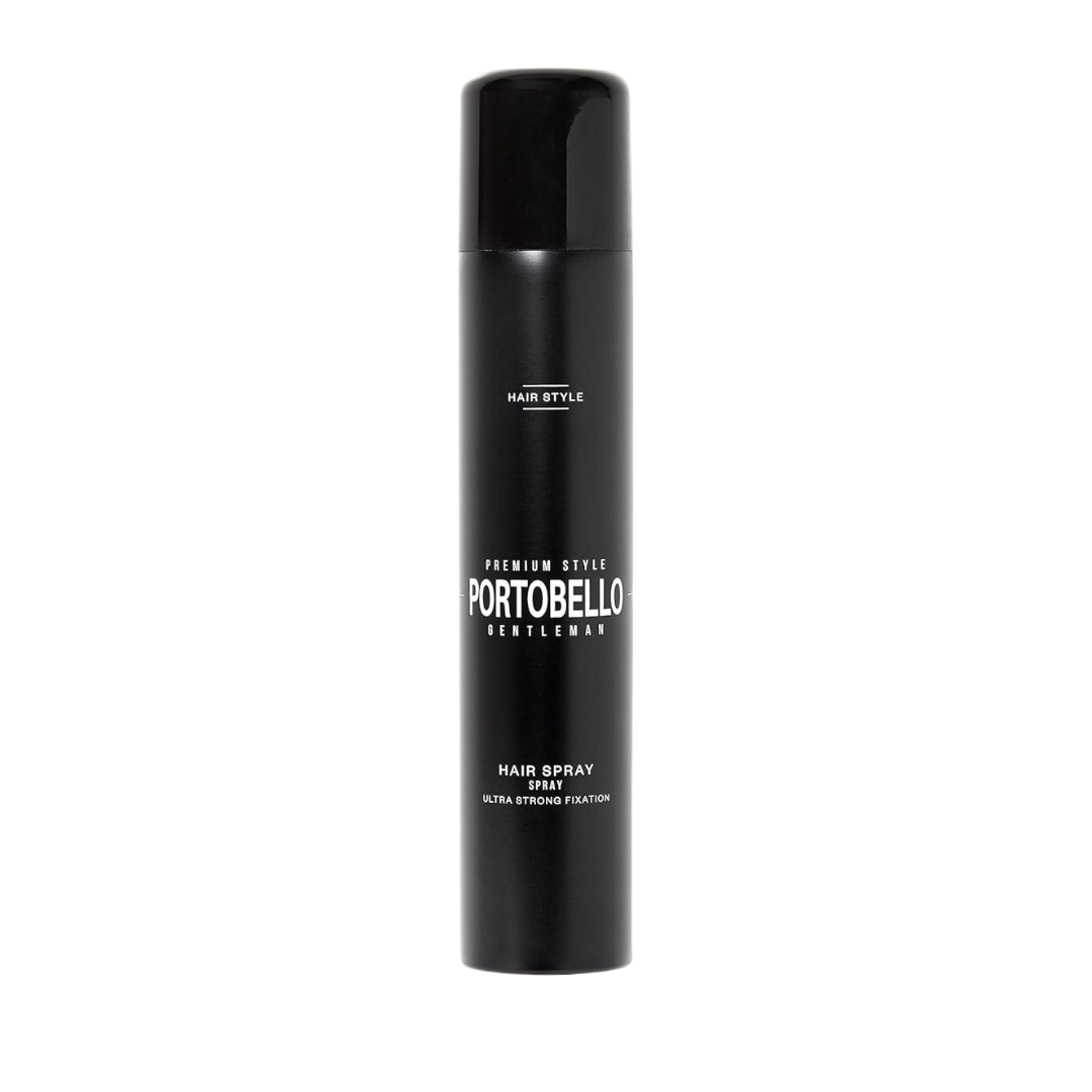 Spray de cabelo preto PORTOBELLO GENTLEMAN com tampa preta