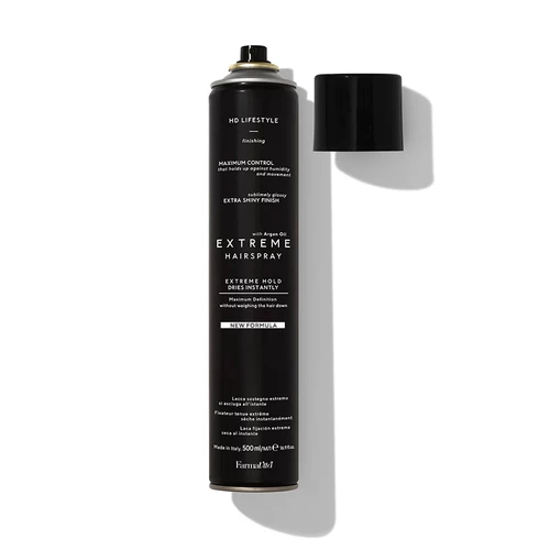 Spray fixador de cabelo Formula 3rd embalagem preta com tampa preta