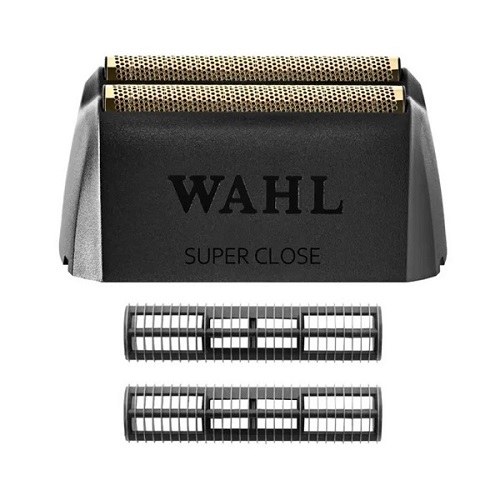 Cabeça de corte WAHL SUPER CLOSE preto e dourado com duas peças plásticas pretas