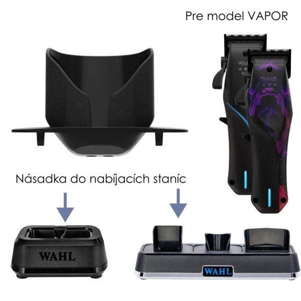 Máquinas de cortar cabelo WAHL Pre model VAPOR e bases de carregamento