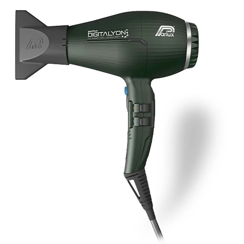 Secador de cabelo preto Parlux modelo DIGITALYON com bocal quadrado