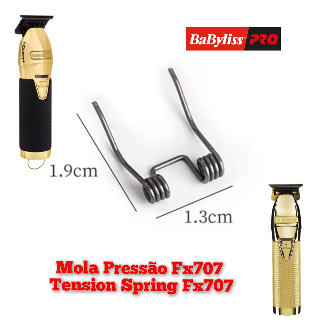 Aparelho de corte BaByliss PRO dourado e preto com mola de pressão
