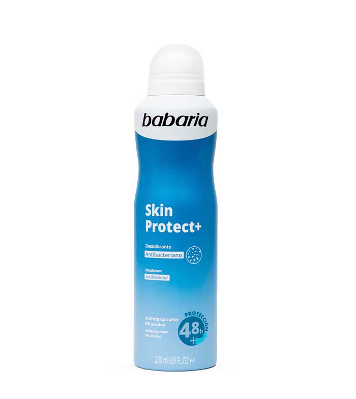Desodorizante Babaria Skin Protect+ aerosol azul e branco 200 ml