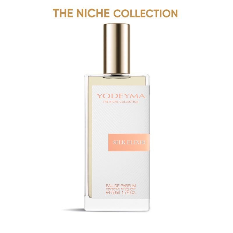 Frasco de perfume Yodeyma Silk Elixir da coleção The Niche Collection