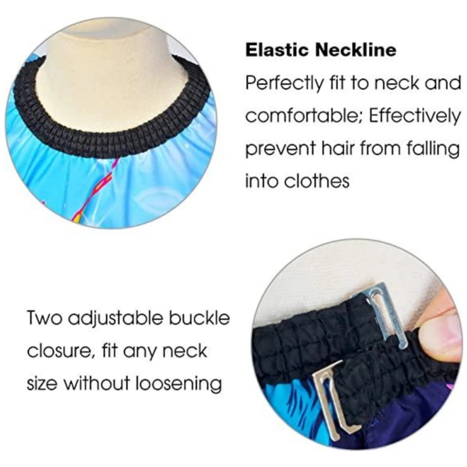 Detalhes de gola elástica e fecho ajustável de peça azul