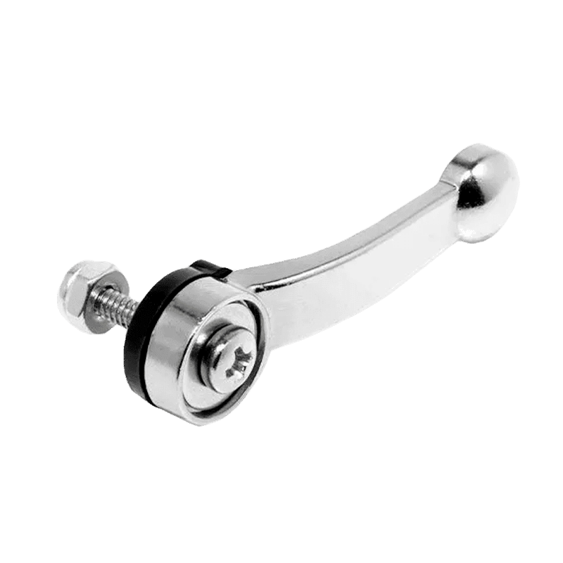 Alavanca metálica cromada com parafuso e arruela preta