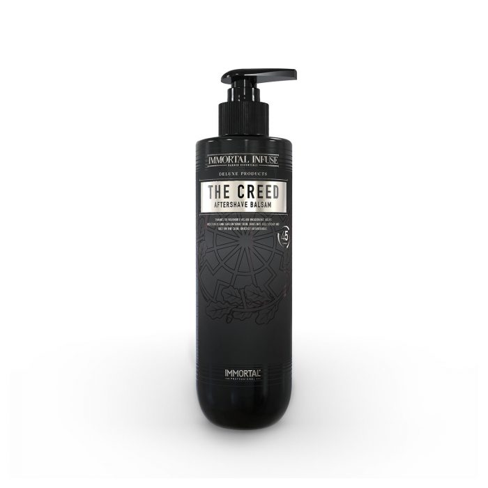 Frasco preto de aftershave balm com doseador