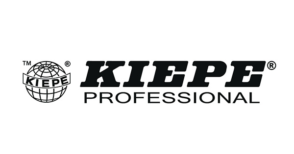 Logótipo KIEPE PROFESSIONAL em preto com globo estilizado