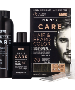 Kit de coloração para cabelo e barba masculino KayPro Men's Care cor 7/8 castanho médio.