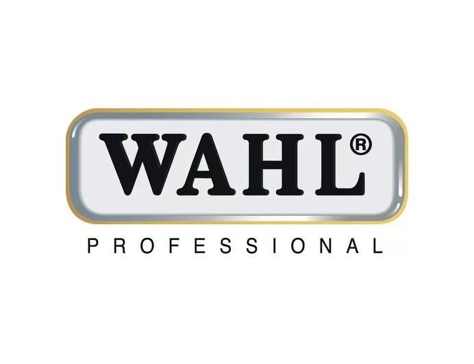 Logotipo WAHL Professional com fundo branco e borda dourada