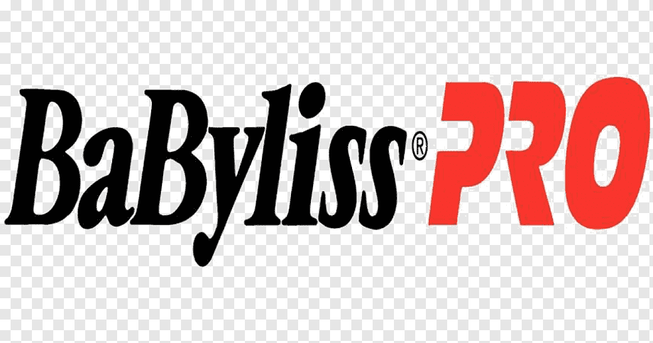 Logótipo BaByliss PRO com texto preto e vermelho